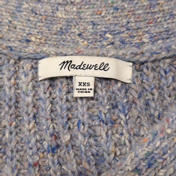 Madewell Speckled Ribbed Cardigan Sweater Slouchy Grandpa Buttoned Vneck Rainbow - Picture 11 of 12